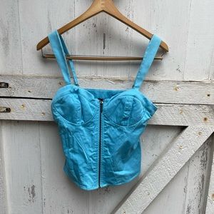 Y2k vintage Bebe corset zip up tank top xs